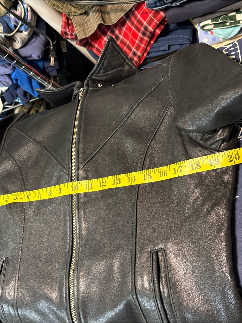 GUESS Classic Black Leather Jacket - Women's Zip Front Coat - Picture 5 of 9